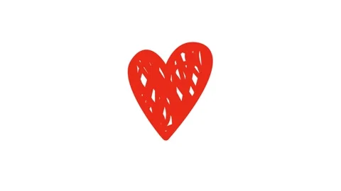 Scribble Heart Beating Loop Animation White Background Stock Footage 338033667