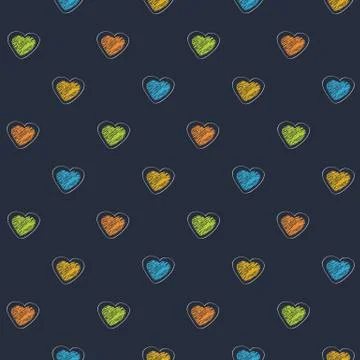 Scribble heart dark Stock Illustration