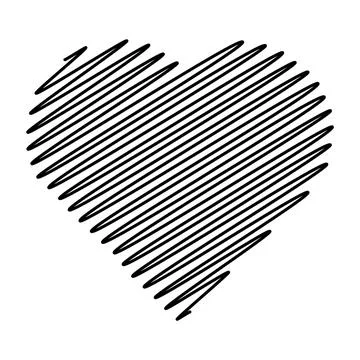 Scribble Heart Outline Vector Illustration Stock Illustration