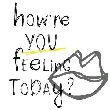 Scribble How are you text. Lettering phrases. Hand painted lettering isolated on Illustrazione stock