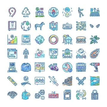 Scribble icon set drawing business nature lifestyle concepts Stock Illustration