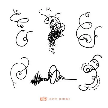 Scribble line design art elements. May use as brush Illustration