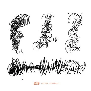 Scribble line design art elements. May use as brush Stock-Illustration