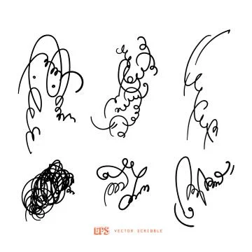Scribble line design art elements. May use as brush Stock-Illustration