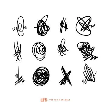 Scribble line design art elements. May use as brush Illustration