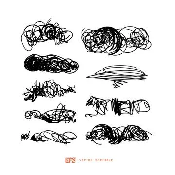 Scribble line design art elements. May use as brush Stockillustratie