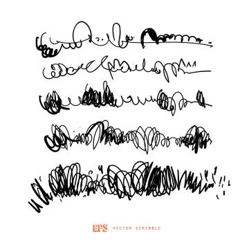 Scribble line design art elements. May use as brush Stockillustratie