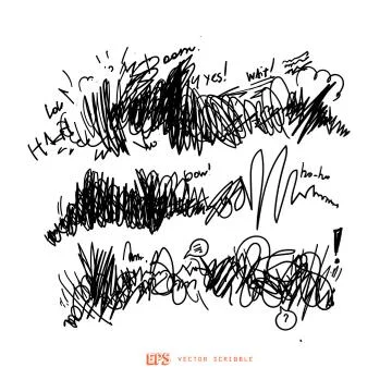 Scribble line design art elements. May use as brush Ilustração Stock