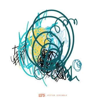 Scribble line design art elements. May use as brush Stockillustratie