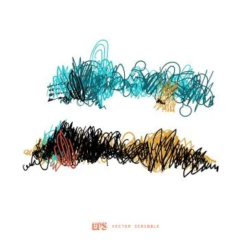 Scribble line design art elements. May use as brush Ilustração Stock