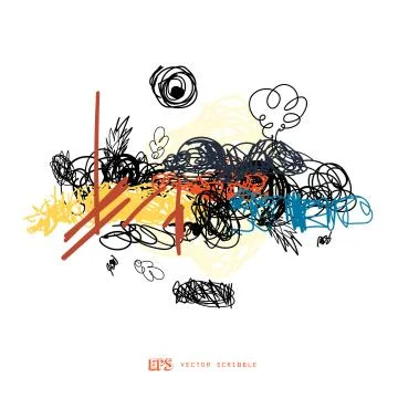 Scribble line design art elements. May use as brush Stockillustratie