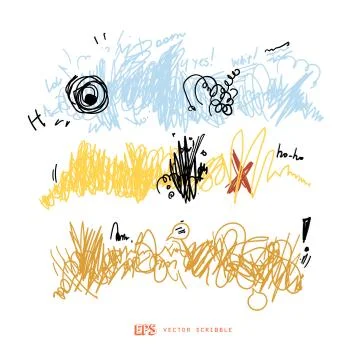 Scribble line design art elements. May use as brush Ilustração Stock