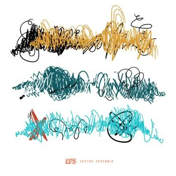 Scribble line design art elements. May use as brush Stockillustratie