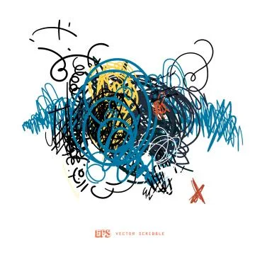 Scribble line design art elements. May use as brush Illustrazione stock