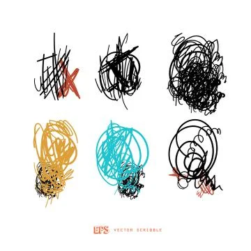 Scribble line design art elements. May use as brush イラスト素材