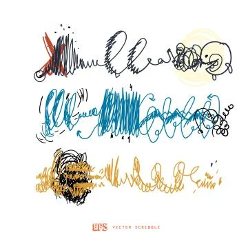 Scribble line design art elements. May use as brush イラスト素材