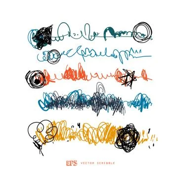 Scribble line design art elements. May use as brush Illustration