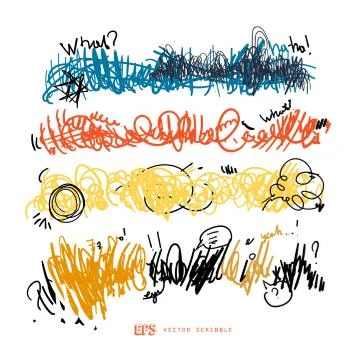 Scribble line design art elements. May use as brush Stock-Illustration