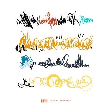 Scribble line design art elements. May use as brush Illustrazione stock