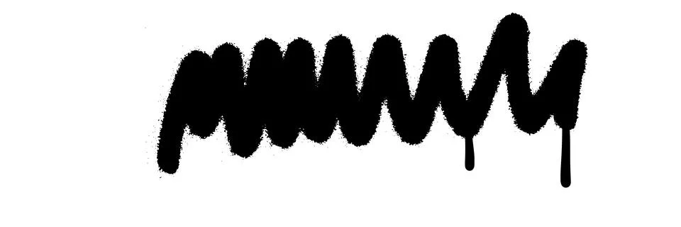 Scribble line graffiti doodle stroke. Sprayed squiggle line and strikethrough 库存插图
