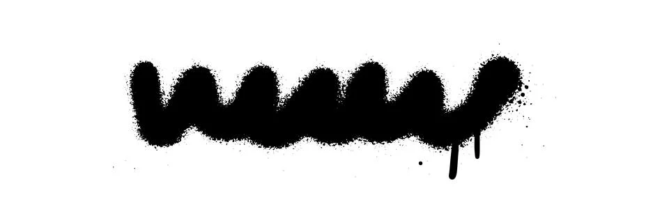 Scribble line graffiti doodle stroke. Sprayed squiggle line and strikethrough 库存插图