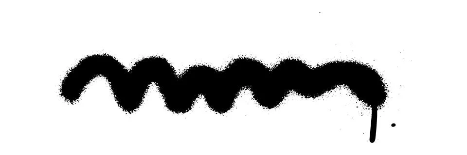 Scribble line graffiti doodle stroke. Sprayed squiggle line and strikethrough 库存插图