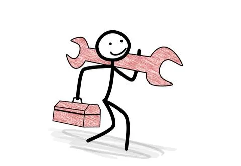 Scribble little handyman Illustrazione stock