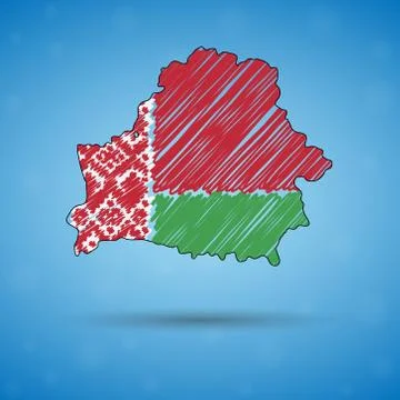 Scribble map of Belarus. Sketch Country map for infographic, brochures and Stock Illustration