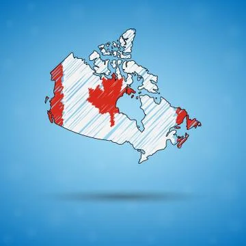 Scribble map of Canada. Sketch Country map for infographic, brochures and Stock Illustration