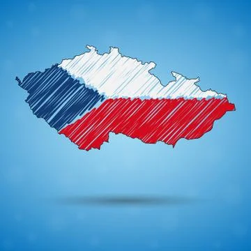 Scribble map of Czech Republic. Sketch Country map for infographic, brochures Stock Illustration
