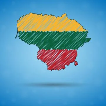 Scribble map of Lithuania. Sketch Country map for infographic, brochures and Stock Illustration