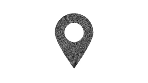 Scribble map marker location icon Stock Footage 308941598