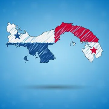 Scribble map of Panama. Sketch Country map for infographic, brochures and Stock Illustration