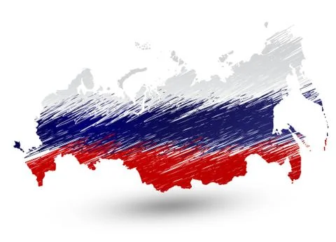 Scribble map of Russian Federation. Raster version Illustrazione stock