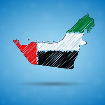 Scribble map of United Arab Emirates. Sketch Country map for infographic Stock Illustration