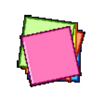 Scribble memo paper pixel art vector illustration Illustrazione stock