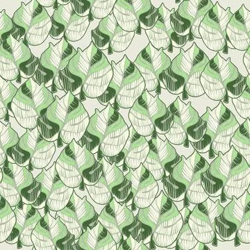 Scribble monstera leaves tropical seamless pattern. Embroidery palm leaf endl 스톡 일러스트