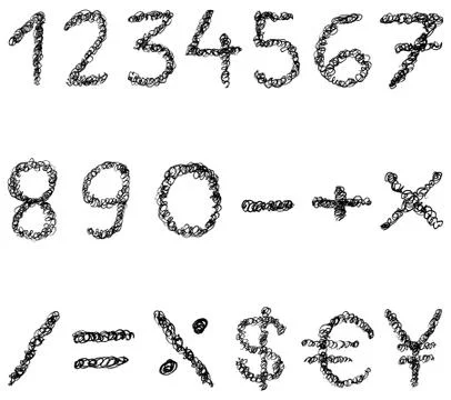 Scribble numbers Stock Illustration