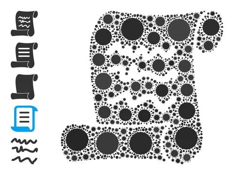 Scribble Page Roll Icon - Viral Composition and Additional Icons Illustrazione stock