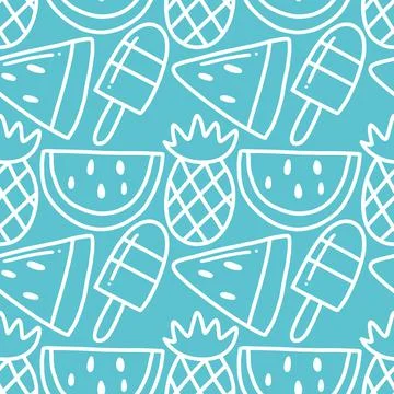 Scribble pattern of hand drawn fruit holiday Stock Illustration