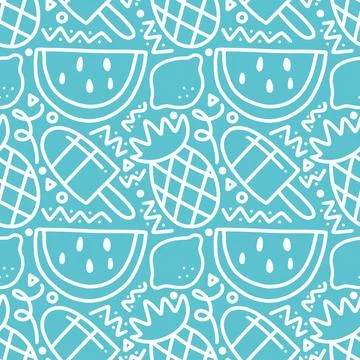 Scribble pattern of hand drawn fruit holiday Stock Illustration