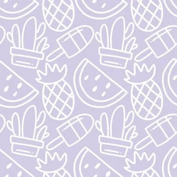 Scribble pattern of hand drawn hawaii fruit holiday Illustrazione stock