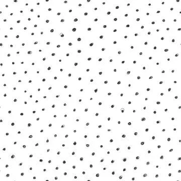 Scribble pattern. Seamless dots background. Black and white Stock Illustration