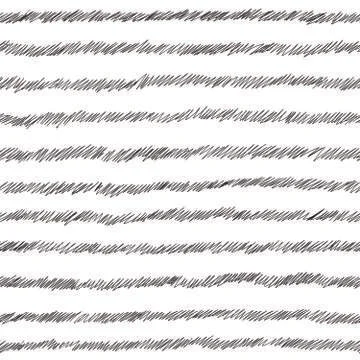 Scribble pattern. Seamless striped background. Black and white Stock Illustration