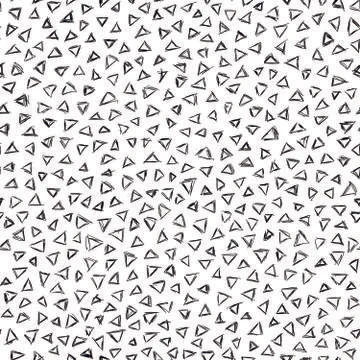 Scribble pattern. Seamless triangles background. Black and white Stock Illustration