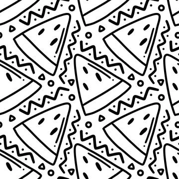 Scribble pattern of watermelon fruit hand drawing Stock Illustration