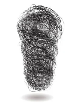 Scribble pile Stack of smoke abstract scribble tower with drop shadow Copy... Foto stock