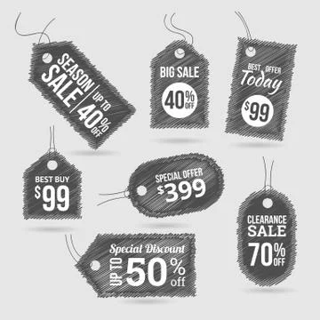 Scribble sales labels Stock Illustration