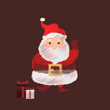 Scribble santa claus character design vector Illustrazione stock