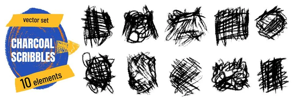 Scribble scratch pencil with charcoal doodle for highlight and emphasis note. 스톡 일러스트